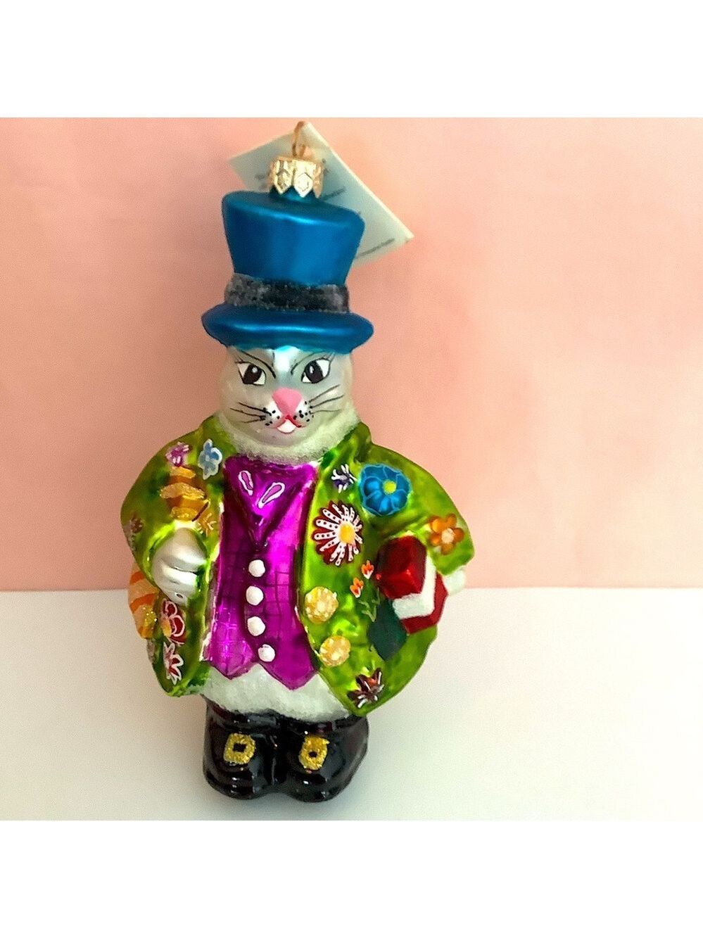 Christopher Radko Hopper B Topper Bunny Rabbit Ornament